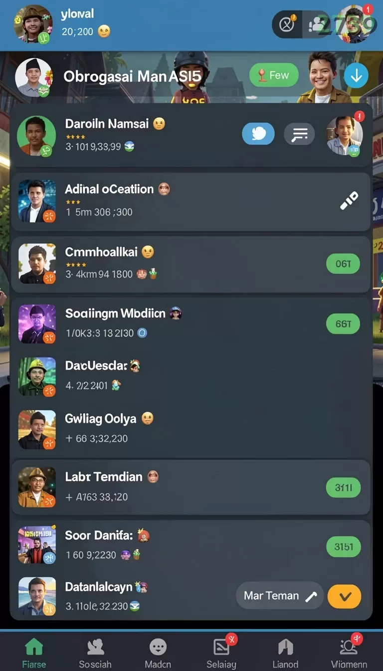 Cuplikan layar RAJAWALI55 — menu navigasi